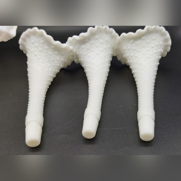 Fenton 10 in. Milkglass Diamond Lace Epergne - Picture 6 of 10